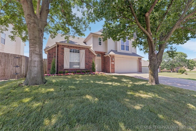2817 W Oakland St, Broken Arrow, OK 74012 - traditional-style house with brick siding, an attached garage, driveway, and roof with shingles