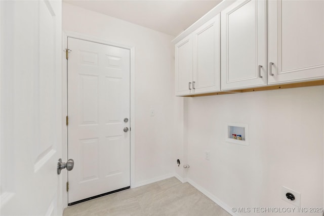 2817 W Oakland St, Broken Arrow, OK 74012 - laundry room with cabinet space, hookup for an electric dryer, hookup for a washing machine, and baseboards