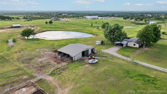 1200 S Oak Grove Rd, Cushing, OK 74023 - aerial view of sparsely populated area with a large body of water