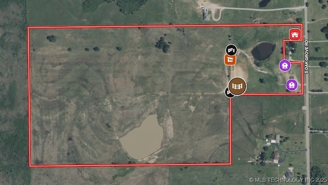 1200 S Oak Grove Rd, Cushing, OK 74023 - map / location with property parcel outlined