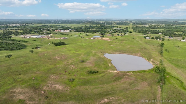 1200 S Oak Grove Rd, Cushing, OK 74023 - aerial overview of property's location with a nearby body of water and rural landscape