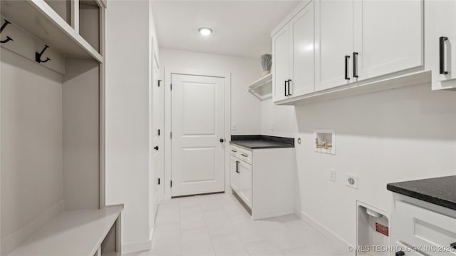 2508 W Birmingham St, Broken Arrow, OK 74011 - laundry room featuring cabinet space, electric dryer hookup, hookup for a washing machine, and recessed lighting