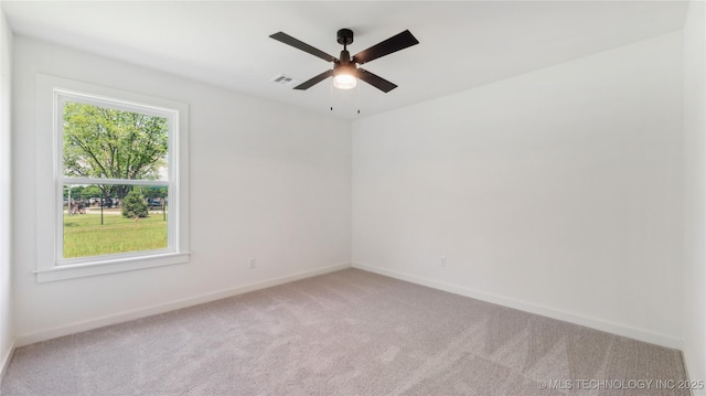 2508 W Birmingham St, Broken Arrow, OK 74011 - spare room with carpet flooring, baseboards, and a ceiling fan