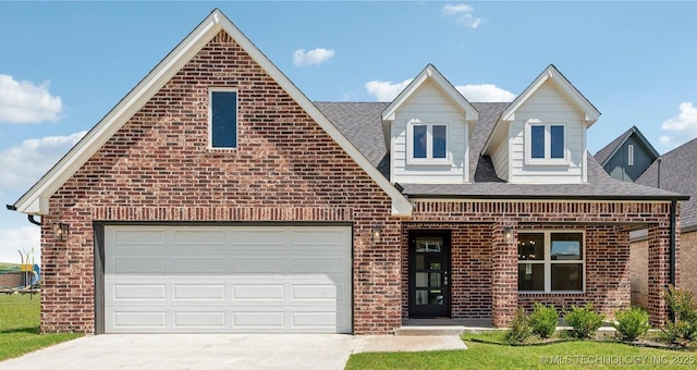 2508 W Birmingham St, Broken Arrow, OK 74011 - view of front of home featuring brick siding, concrete driveway, a shingled roof, and an attached garage