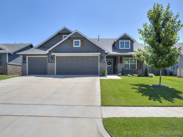 7221 S Indianwood Ave, Broken Arrow, OK 74011 - craftsman-style house featuring an attached garage, driveway, and roof with shingles