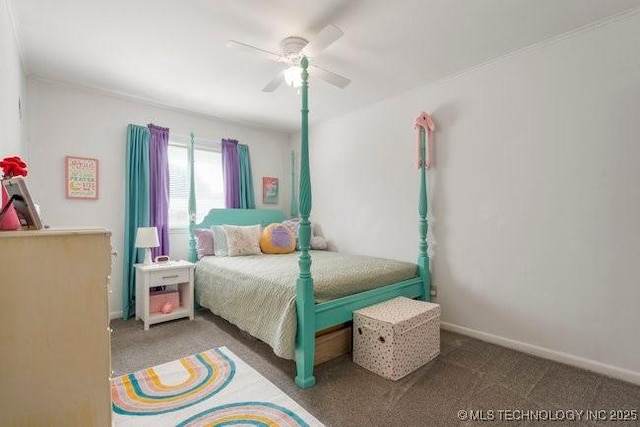 1138 N Gum Ave, Broken Arrow, OK 74012 - bedroom featuring carpet, a ceiling fan, and baseboards