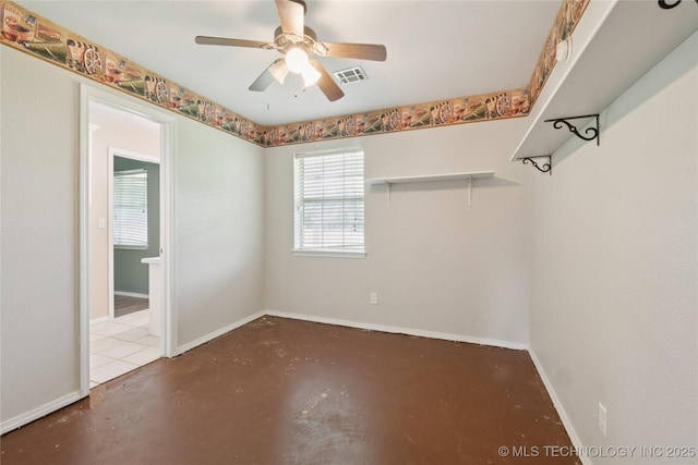 385077 E 1160th Rd, Weleetka, OK 74880 - walk in closet featuring a ceiling fan