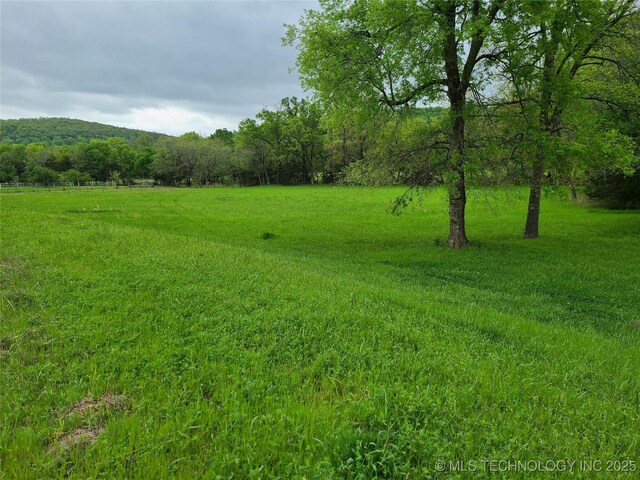 1950 Cedar Bluff Rd, Fort Gibson, OK 74434 - view of green lawn with a wooded view and a rural view