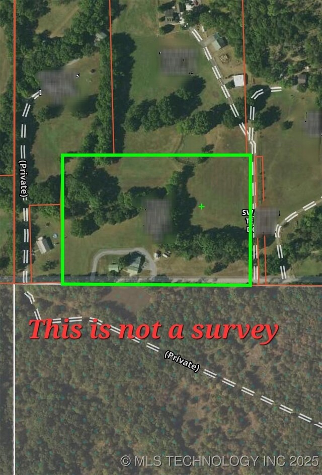 1950 Cedar Bluff Rd, Fort Gibson, OK 74434 - map / location featuring property boundaries highlighted