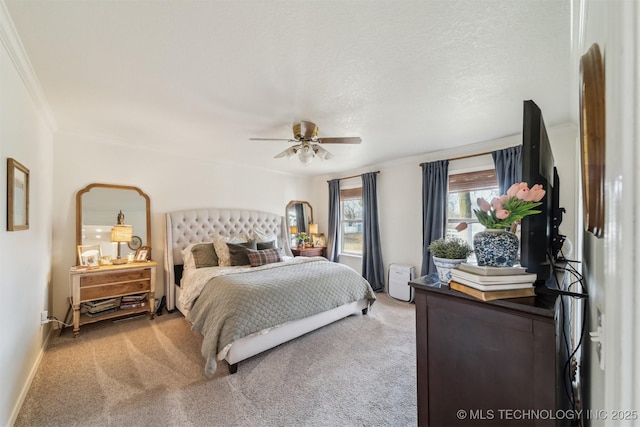 11818 N Harvard Ave, Skiatook, OK 74070 - bedroom with carpet, crown molding, ceiling fan, and baseboards