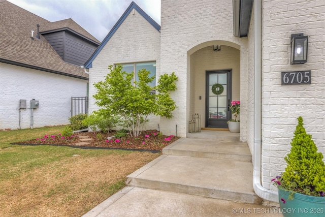 6705 S Palm Ave, Broken Arrow, OK 74011 - property entrance with brick siding