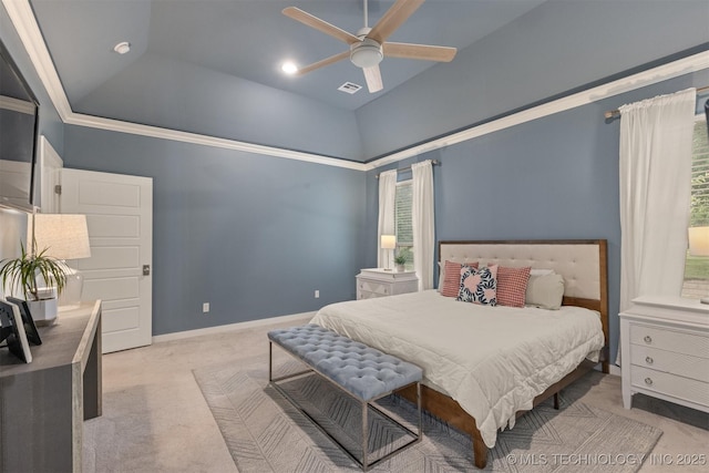 6705 S Palm Ave, Broken Arrow, OK 74011 - bedroom featuring carpet flooring, ceiling fan, and a high ceiling