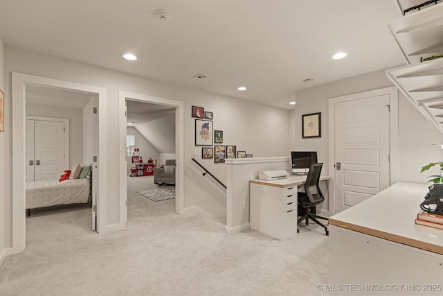 6705 S Palm Ave, Broken Arrow, OK 74011 - office featuring light colored carpet, recessed lighting, and baseboards