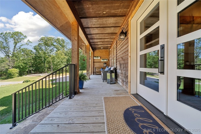 20119 E Willis Rd, Tahlequah, OK 74464 - wooden deck with a lawn