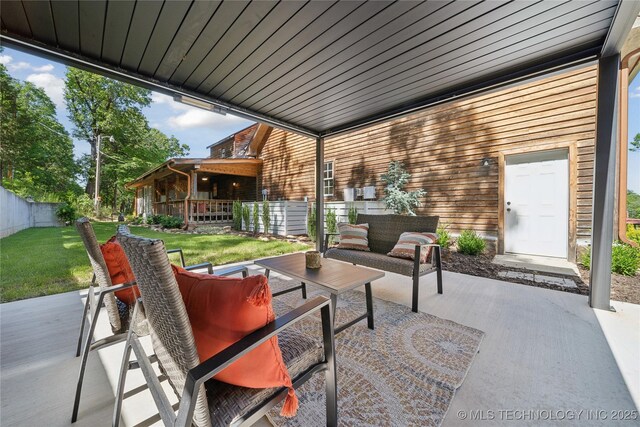 20119 E Willis Rd, Tahlequah, OK 74464 - view of patio / terrace with an outdoor hangout area
