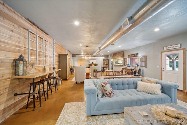 20119 E Willis Rd, Tahlequah, OK 74464 - living room with finished concrete flooring and recessed lighting