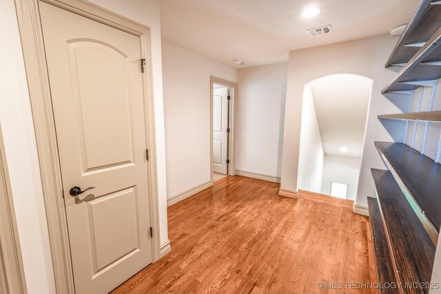 1412 E 37th St, Tulsa, OK 74105 - hallway with light wood-style floors, baseboards, and recessed lighting