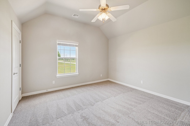 6200 E 340th Rd, Talala, OK 74080 - bonus room featuring vaulted ceiling, carpet flooring, and ceiling fan