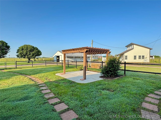 6200 E 340th Rd, Talala, OK 74080 - fenced backyard featuring a pergola and a patio area