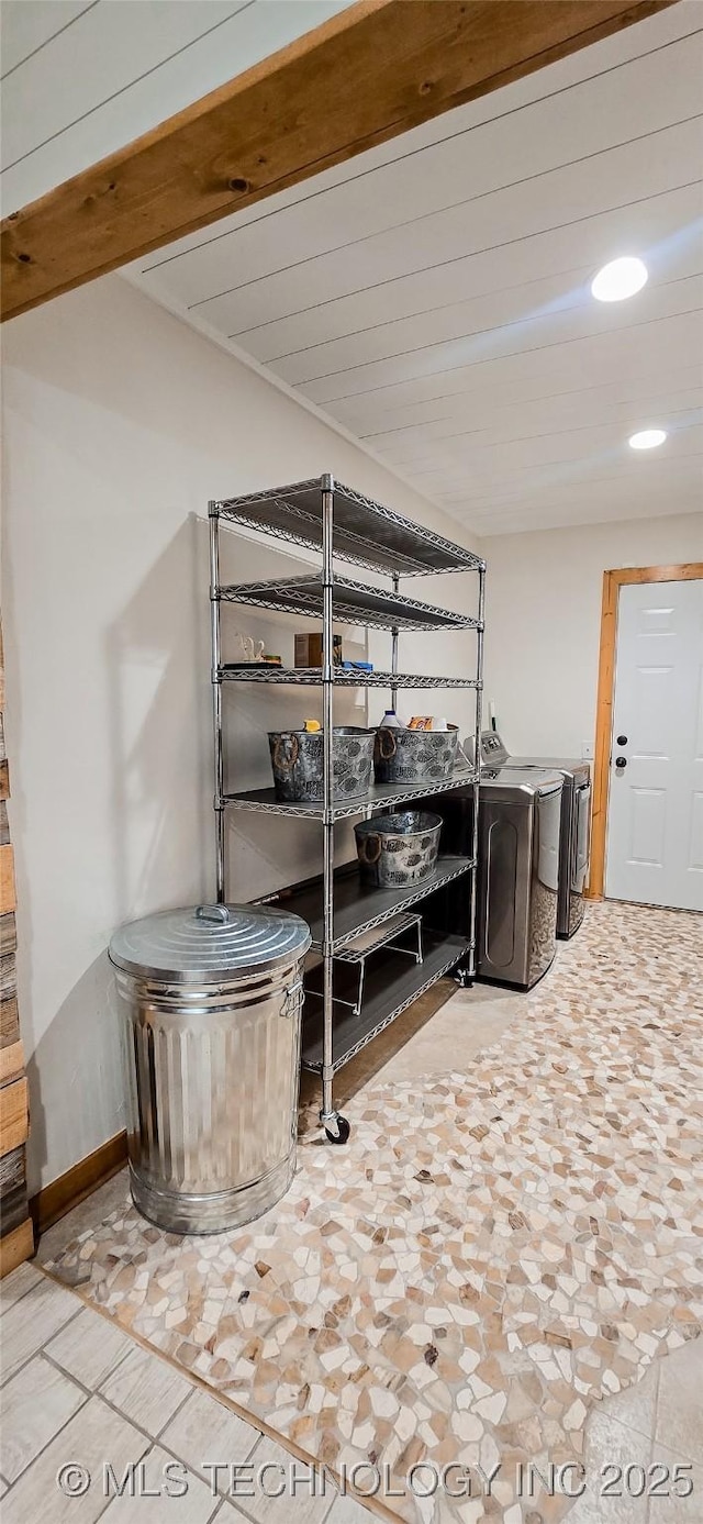 114276 S 4170th Rd, Checotah, OK 74426 - storage featuring washer and clothes dryer
