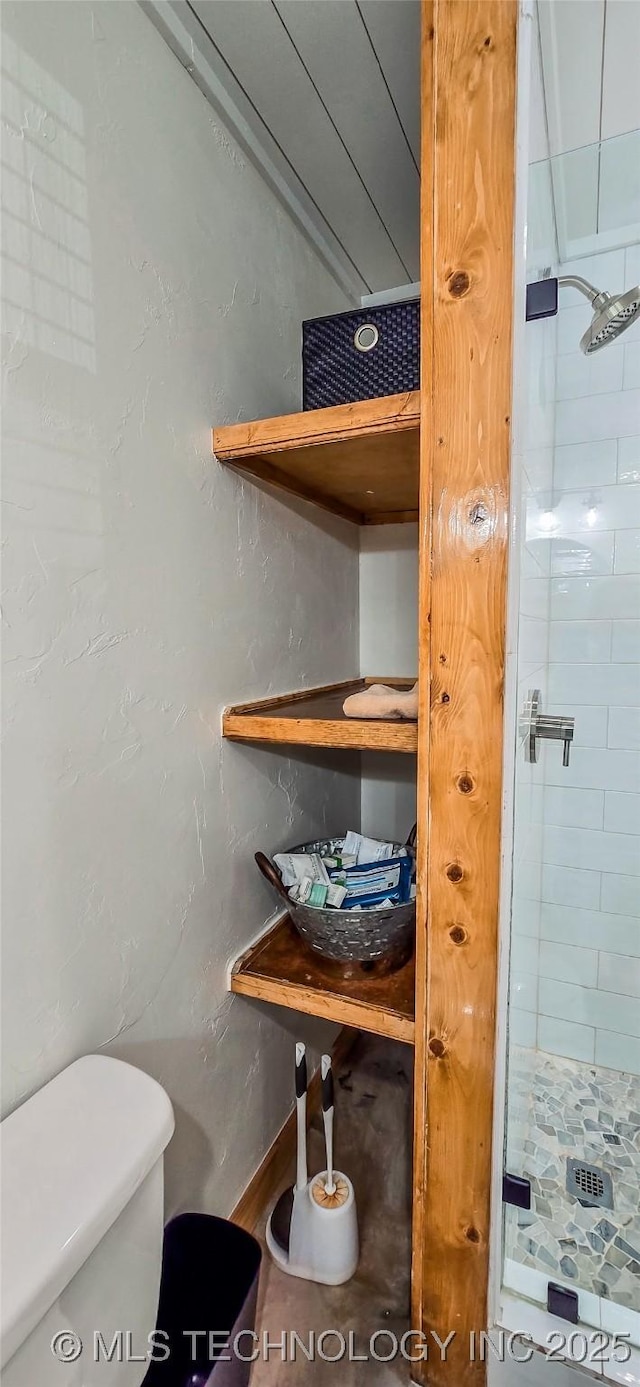 114276 S 4170th Rd, Checotah, OK 74426 - bathroom with a stall shower and toilet