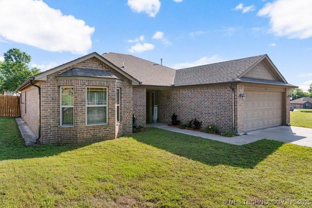 233 Murray Pl, Mannford, OK 74044 - single story home with a garage, brick siding, driveway, and roof with shingles