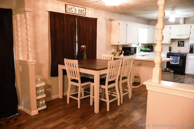 101 Honeysuckle Ln, Pryor, OK 74361 - dining space with dark wood-type flooring and a textured ceiling