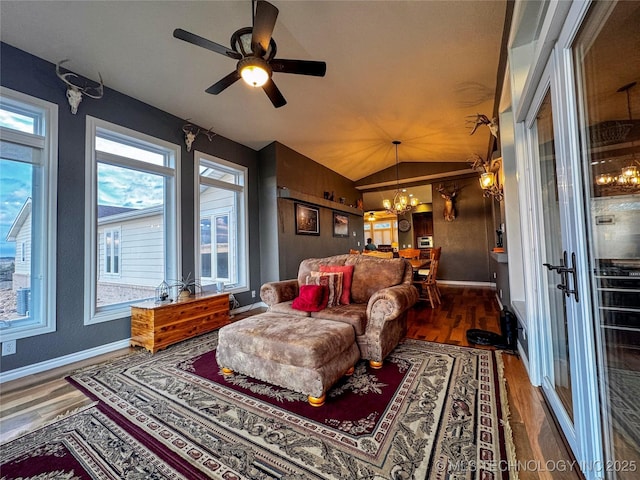 4418 N Little, Cushing, OK 74023 - sunroom featuring lofted ceiling and a chandelier