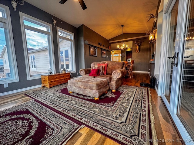 4418 N Little, Cushing, OK 74023 - sunroom featuring lofted ceiling and a chandelier