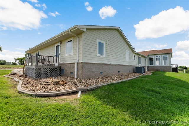 4418 N Little, Cushing, OK 74023 - view of property exterior with crawl space and a yard