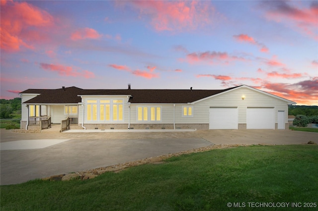 4418 N Little, Cushing, OK 74023 - single story home featuring concrete driveway, an attached garage, and a front yard