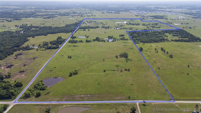 4418 N Little, Cushing, OK 74023 - aerial view of sparsely populated area with property parcel outlined