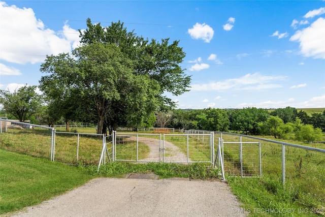4418 N Little, Cushing, OK 74023 - view of yard with a gate and a view of countryside