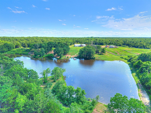 830294 S 3530, Stroud, OK 74079 - aerial overview of property's location featuring a nearby body of water and a forest