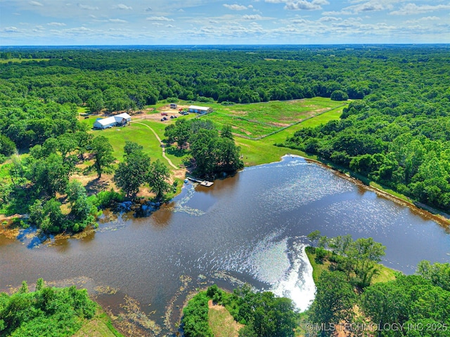 830294 S 3530, Stroud, OK 74079 - aerial view of a heavily wooded area and a large body of water