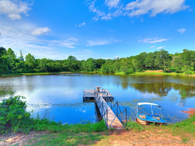830294 S 3530, Stroud, OK 74079 - dock featuring a water view and a forest view