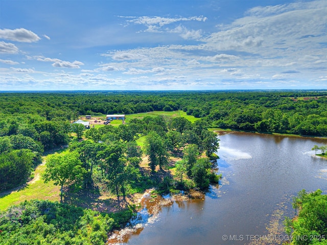 830294 S 3530, Stroud, OK 74079 - bird's eye view of a heavily wooded area and a nearby body of water