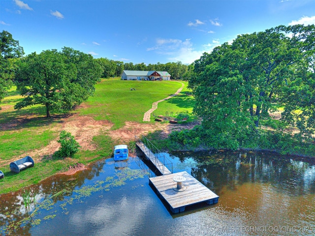 830294 S 3530, Stroud, OK 74079 - dock with a water view and a lawn