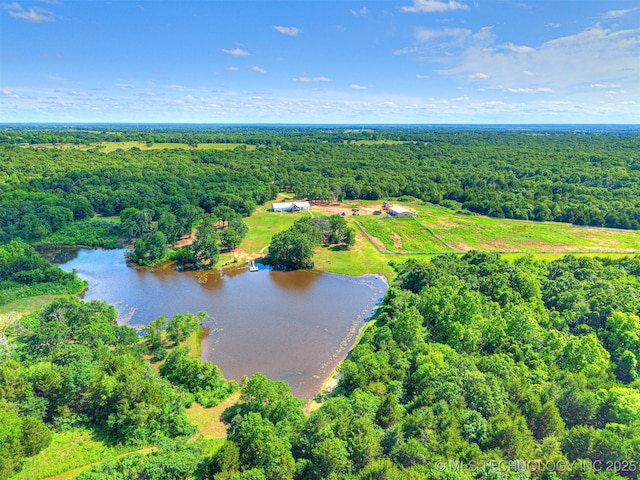830294 S 3530, Stroud, OK 74079 - drone / aerial view of a heavily wooded area and a large body of water