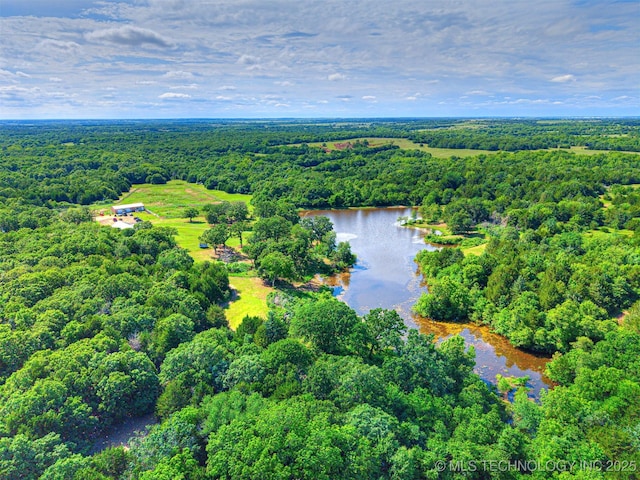 830294 S 3530, Stroud, OK 74079 - bird's eye view of a heavily wooded area and a large body of water