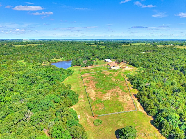 830294 S 3530, Stroud, OK 74079 - drone / aerial view of a heavily wooded area and a nearby body of water