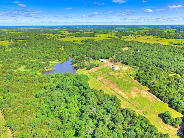 830294 S 3530, Stroud, OK 74079 - aerial overview of property's location featuring a heavily wooded area and a large body of water