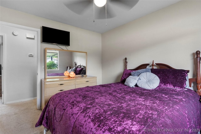 401 W Birmingham St, Broken Arrow, OK 74011 - bedroom with light colored carpet and ceiling fan
