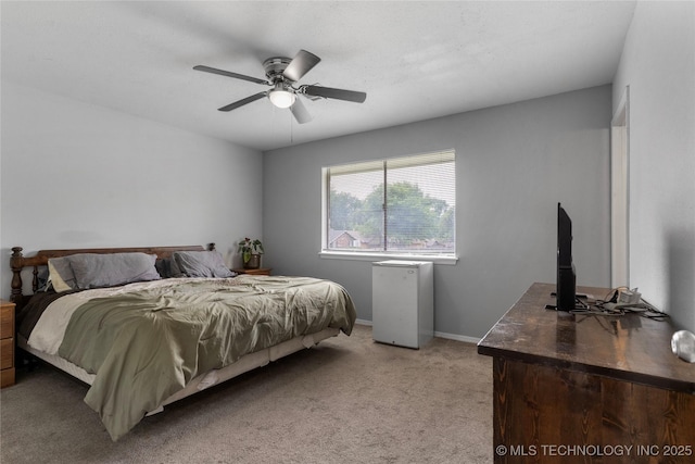 401 W Birmingham St, Broken Arrow, OK 74011 - bedroom featuring light colored carpet, ceiling fan, and baseboards