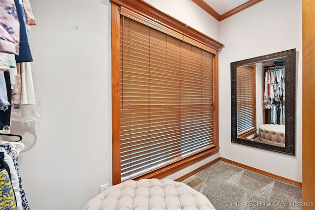 11586 S 66th E Ave, Bixby, OK 74008 - sitting room featuring crown molding, carpet, and baseboards