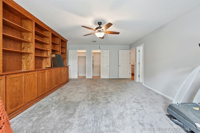 11586 S 66th E Ave, Bixby, OK 74008 - unfurnished living room featuring ceiling fan, light colored carpet, and baseboards