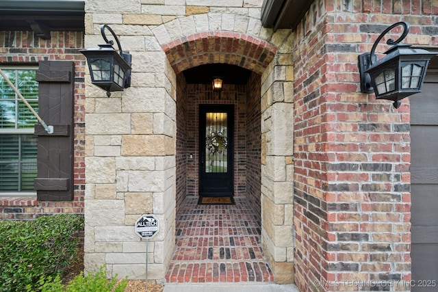 13234 S 68th E Ave, Bixby, OK 74008 - entrance to property with brick siding and stone siding