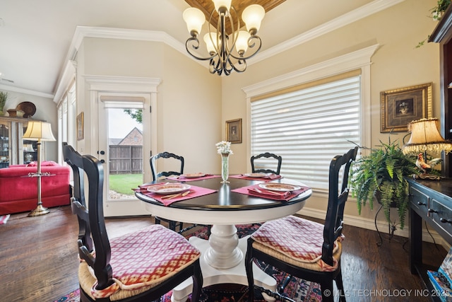 13234 S 68th E Ave, Bixby, OK 74008 - dining area with a chandelier, wood finished floors, ornamental molding, and baseboards