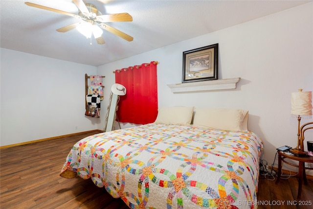 162 Dolittle Ln, Mcalester, OK 74501 - bedroom featuring wood finished floors, baseboards, and ceiling fan