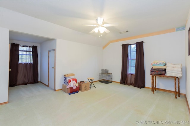 162 Dolittle Ln, Mcalester, OK 74501 - rec room with carpet, baseboards, and a ceiling fan